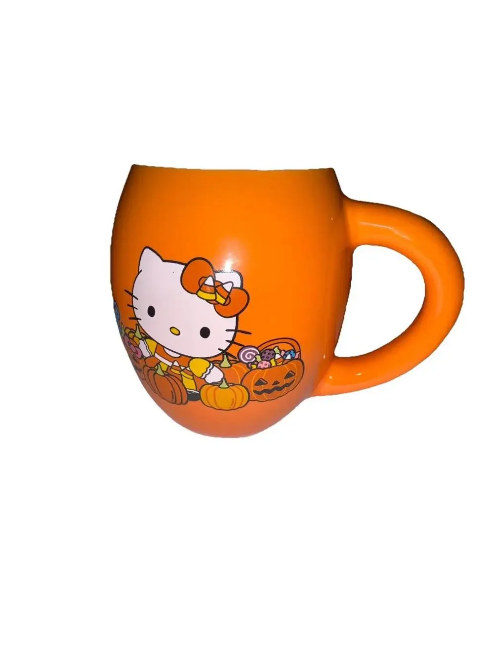 Hello Kitty Sanrio Trick or Treat Halloween Coffee Mug Pumpkin Orange & Black